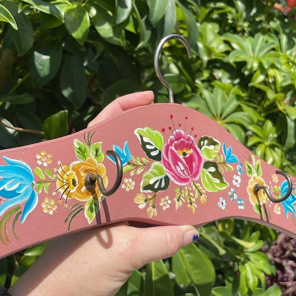 Floral Hand-Painted decorative hanger